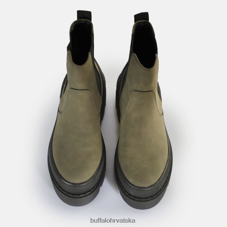 kaki/crna Buffalo raven chelsea veganska gležnjača |čizme TDD6T362